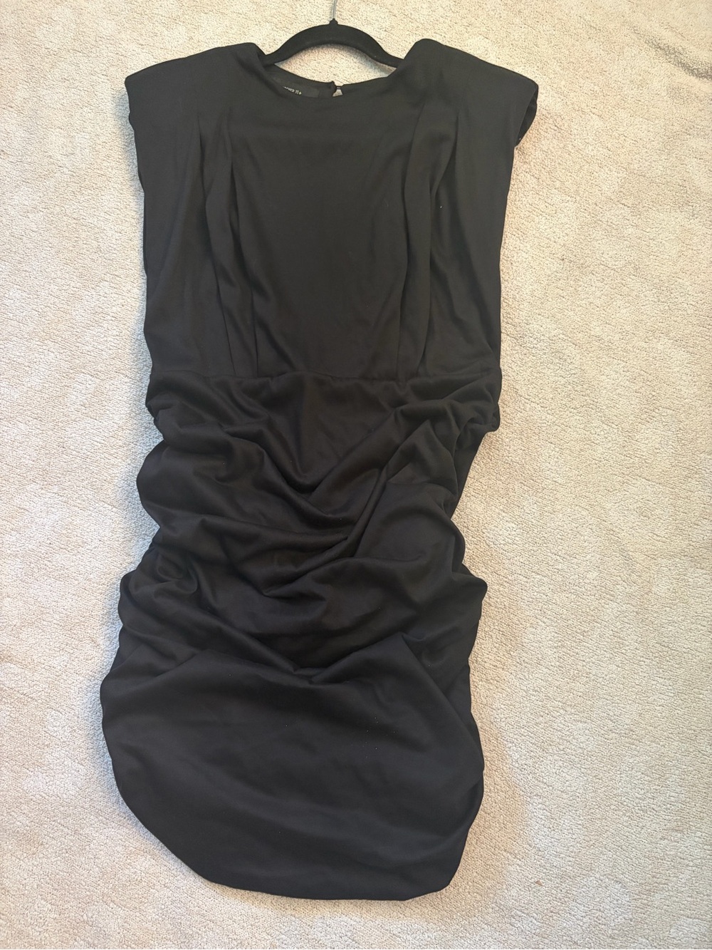 Classic Black Ruched Sheath Dress
